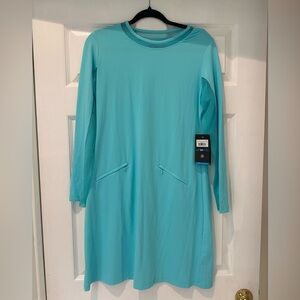 IBKUL Golf Dress Long Sleeve Seafoam UPF IceFil Cooling Med Tennis Pickleball